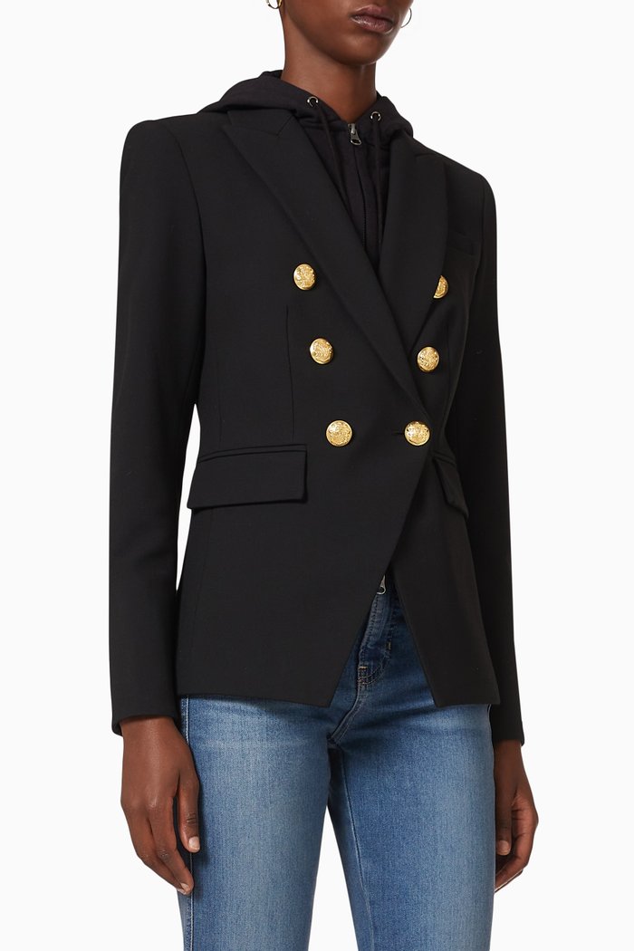 

Miller Dickey Hoodie Jacket in Stretch Suiting, Black