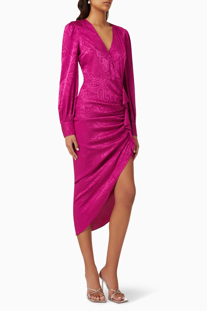 

Weiss Midi Dress in Jacquard, Pink