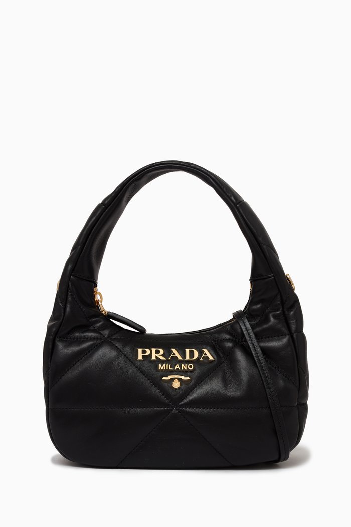 

Small Spectrum Shoulder Bag in Quilted Nappa Leather, Black