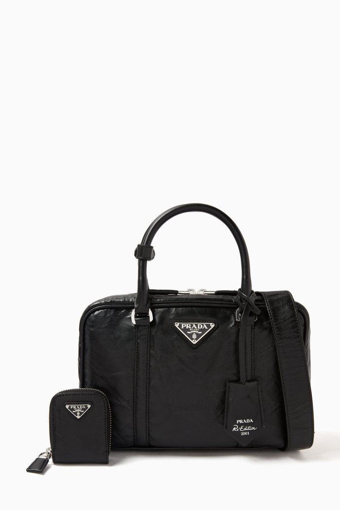 

Small Top-handle Bag in Antique Nappa, Black