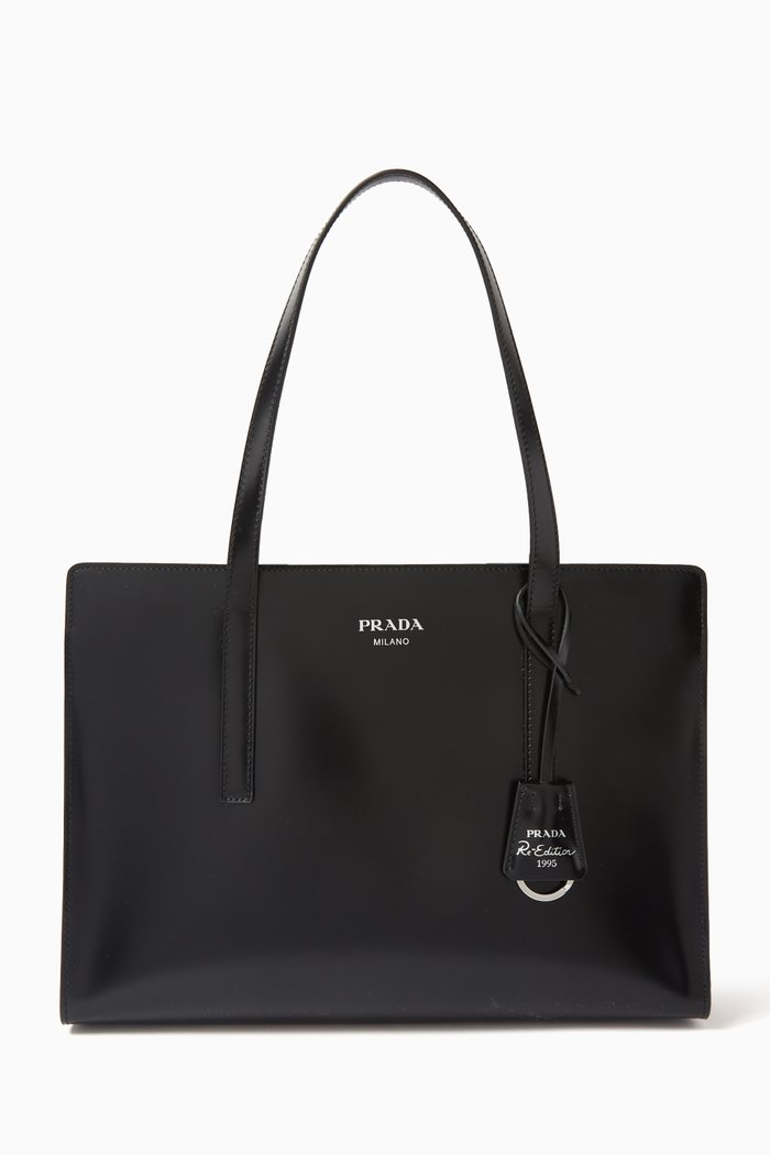 

Medium Prada Re-Edition 1995 Handbag in Brushed Leather, Black