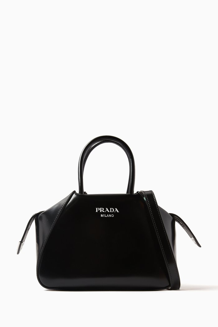 

Small Supernova Top-handle Bag in Brushed Leather, Black
