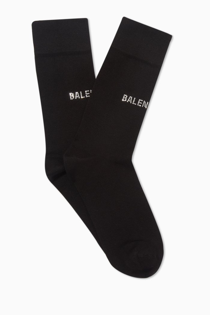 

Crystal Logo Socks in Cotton, Black