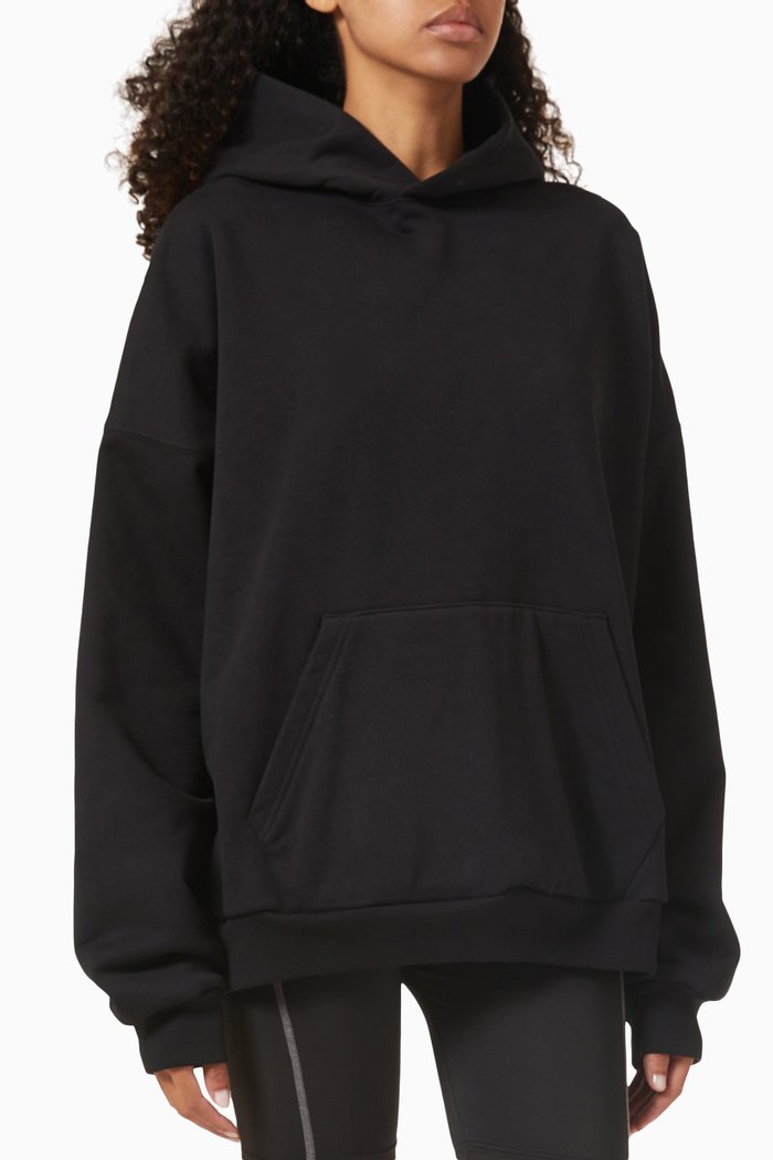 

Medium Fit Hoodie in Cotton, Black