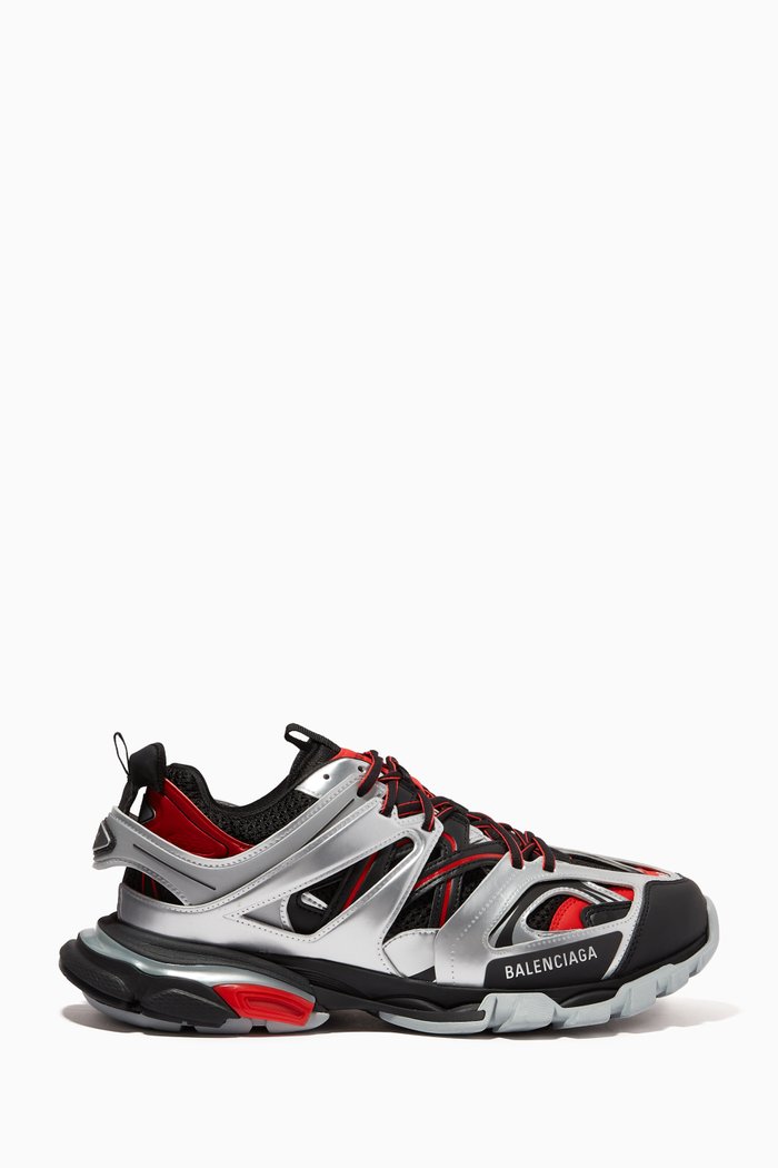 

Track Sneakers in Metallic Mesh & Nylon, Black