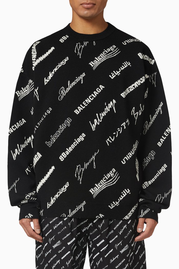 

Logo Sweatshirt in Knit, Black