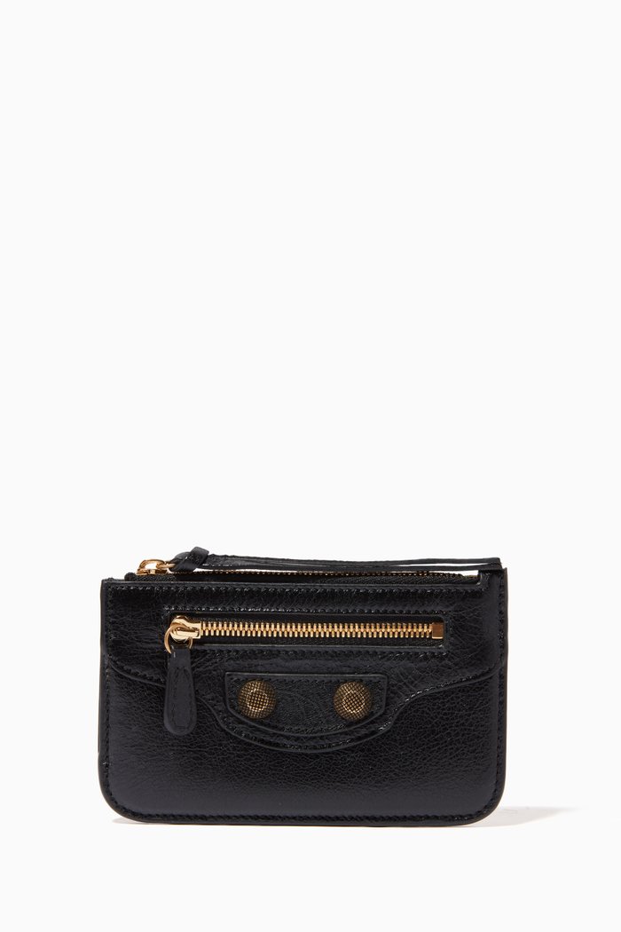 

Le Cagole Long Coin & Card Holder in Leather, Black