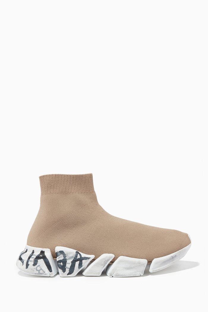 

Speed 2.0 Graffiti Sneakers in Recycled Knit, Neutral
