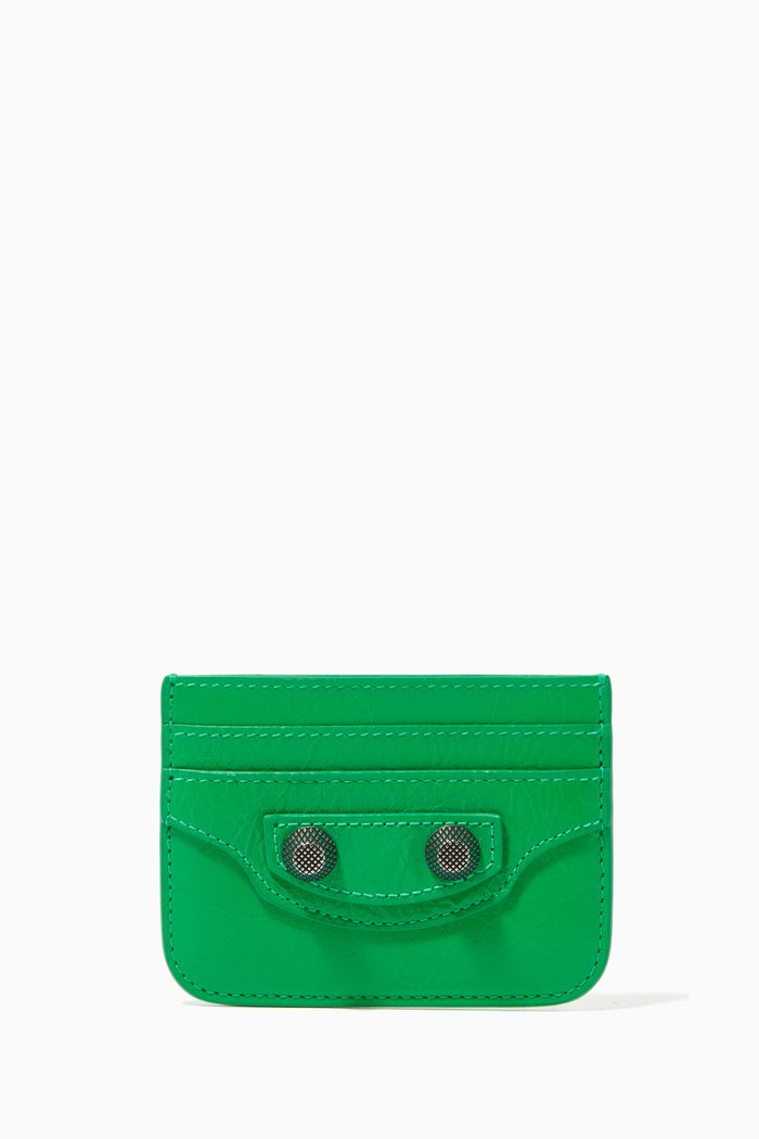 

Le Cagole Card Holder in Leather, Green