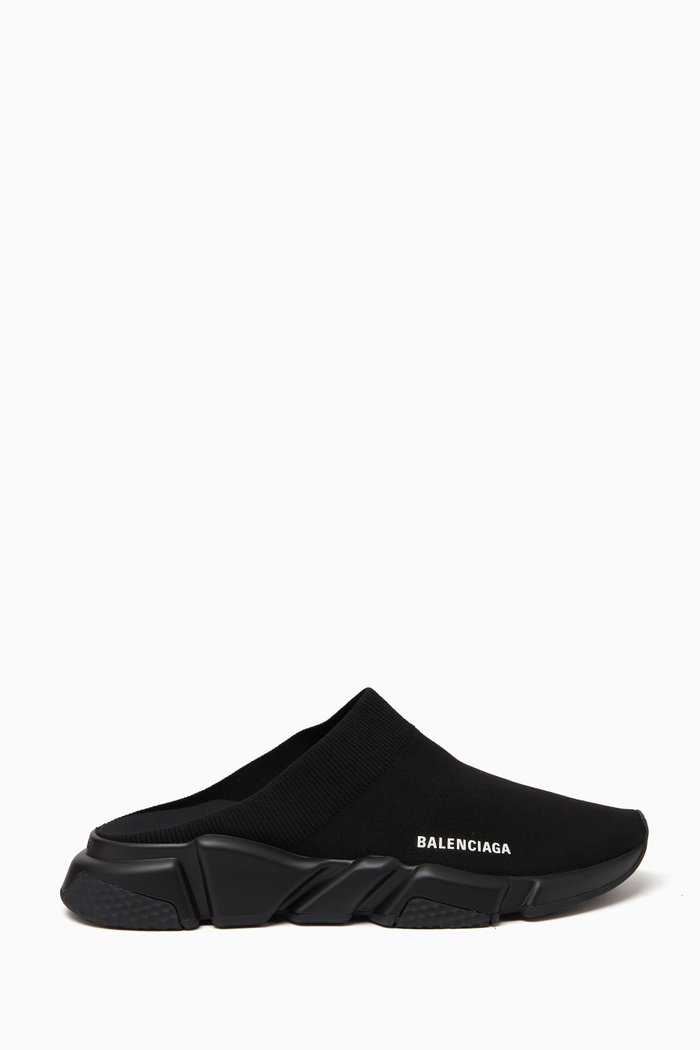 Speed Slip-on Sneakers in Recycled Knit, Black