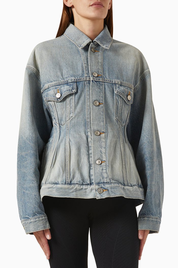 

Hourglass Jacket in Denim, Blue