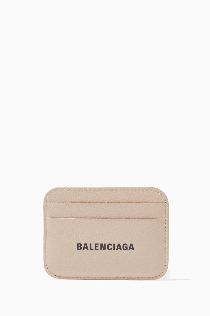 

Cash Card Holder in Grained Calfskin, Neutral