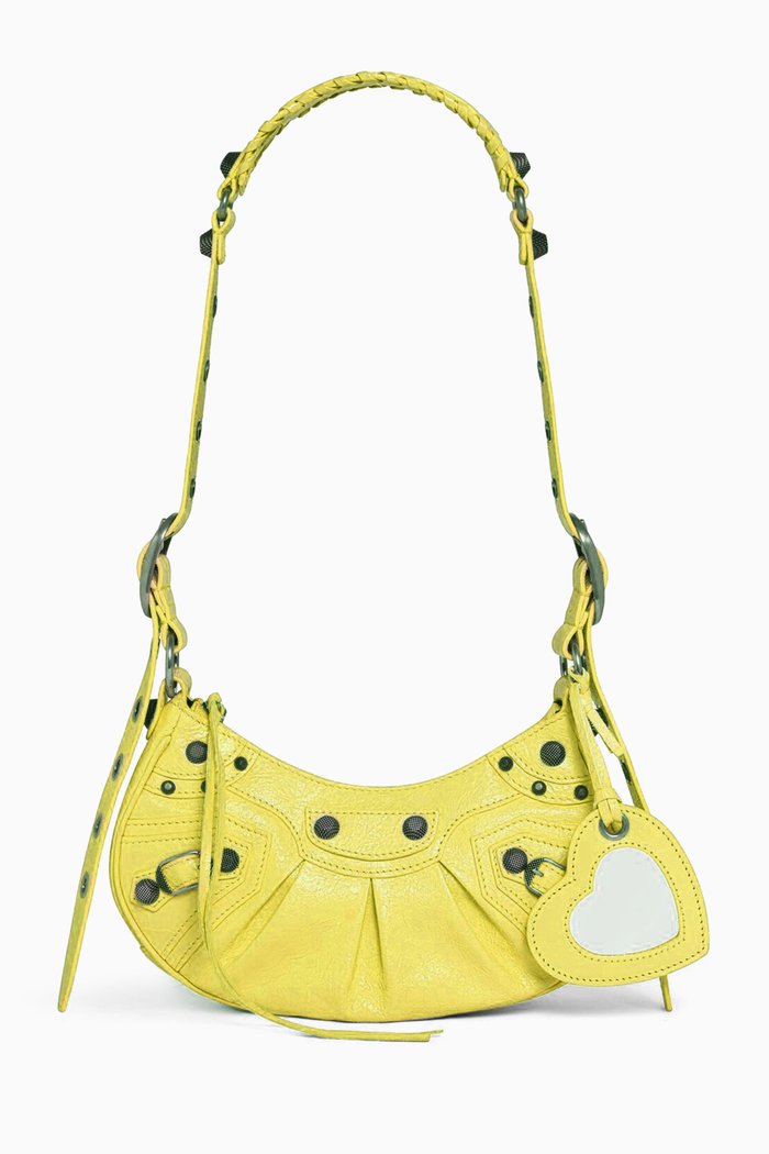 

XS Le Cagole Shoulder Bag in Leather, Yellow