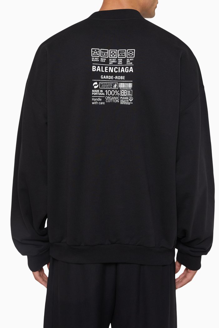 Logo Sweatshirt in Cotton Jersey, Black