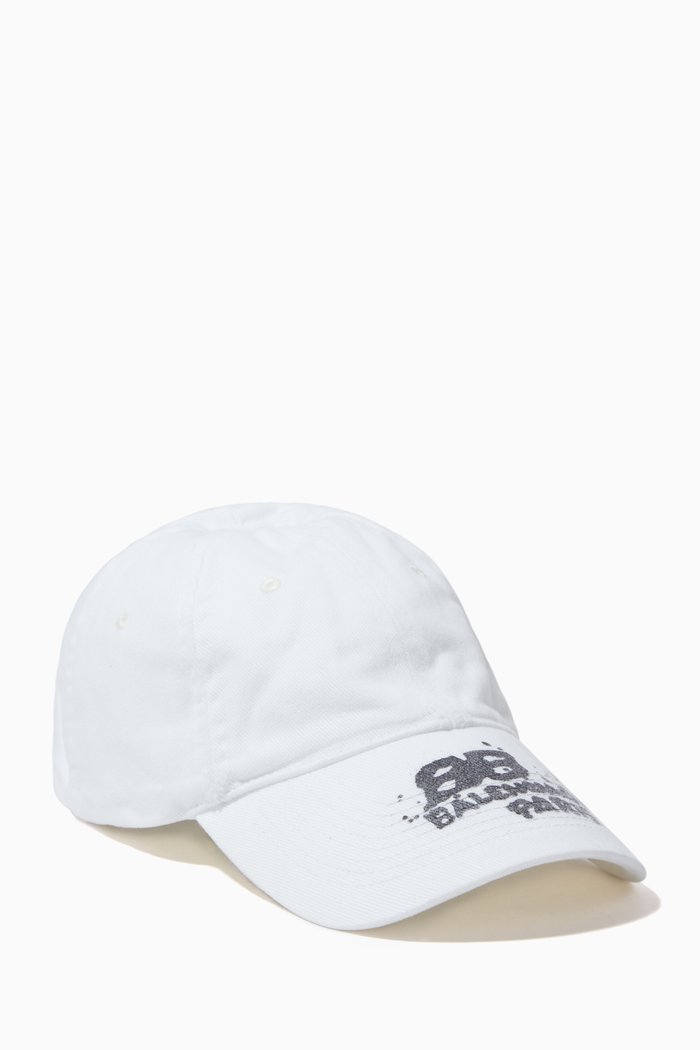 BB Paris Baseball Cap in Canvas, White
