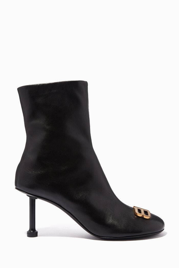 

Groupie BB 80 Booties in Leather, Black