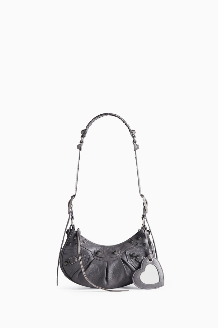 

XS Le Cagole Shoulder Bag in Leather, Grey