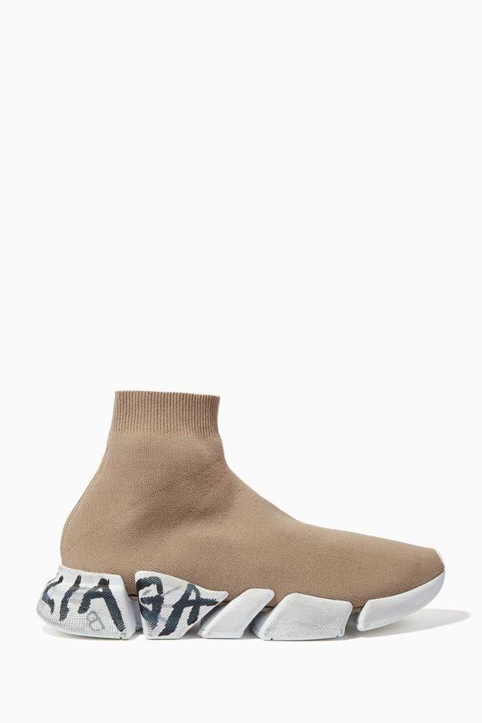 

Speed 2.0 Graffiti Sneakers in Recycled Knit, Neutral