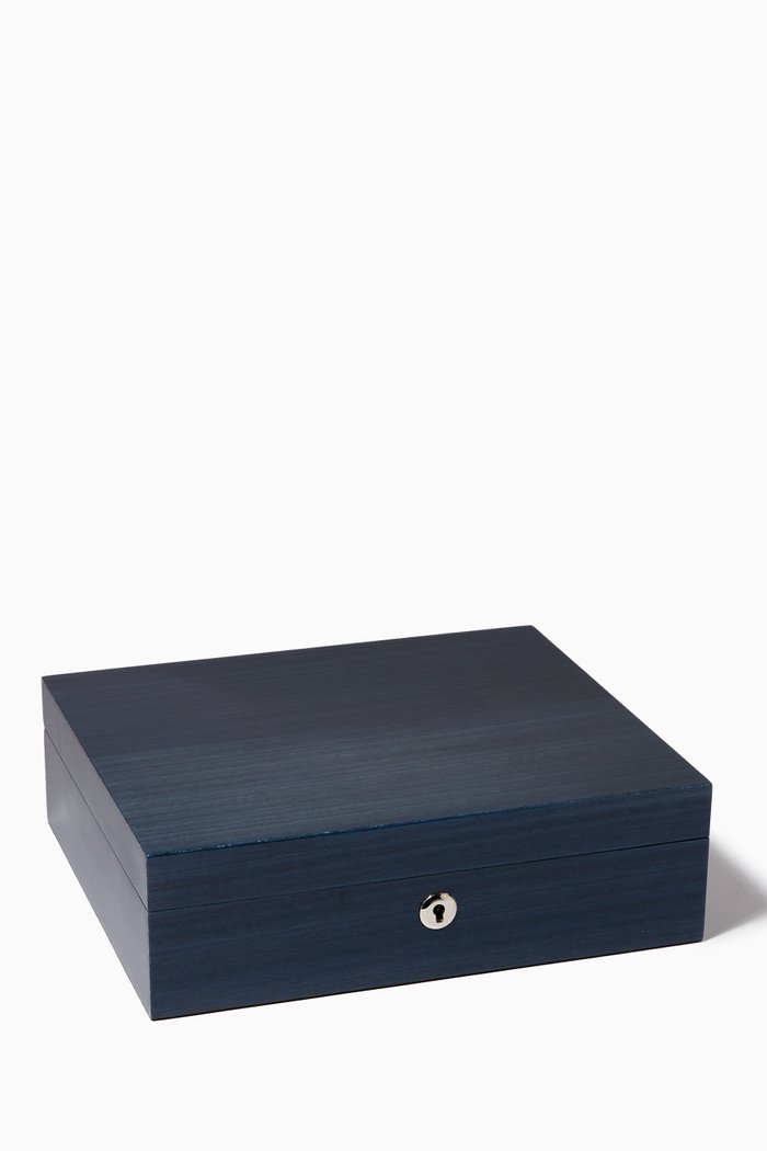 

Heritage Collectors 8 Watch Box in Lacquered Wood, Blue