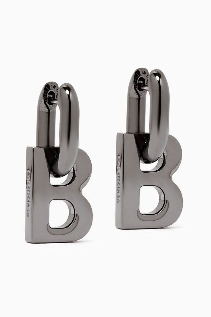 

B-chain Earrings in Brass, Silver