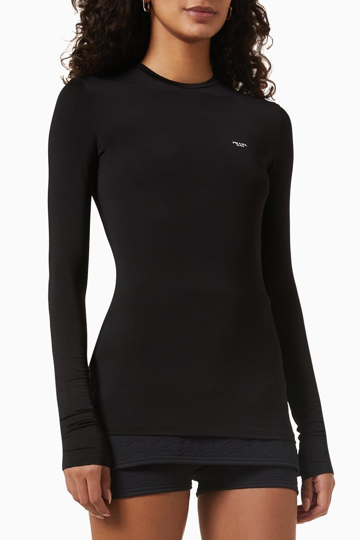 

Logo Top in Satin-jersey, Black