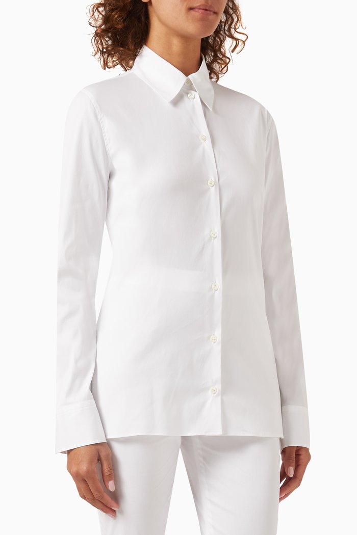 

Slim-fit Logo Shirt in Poplin, White