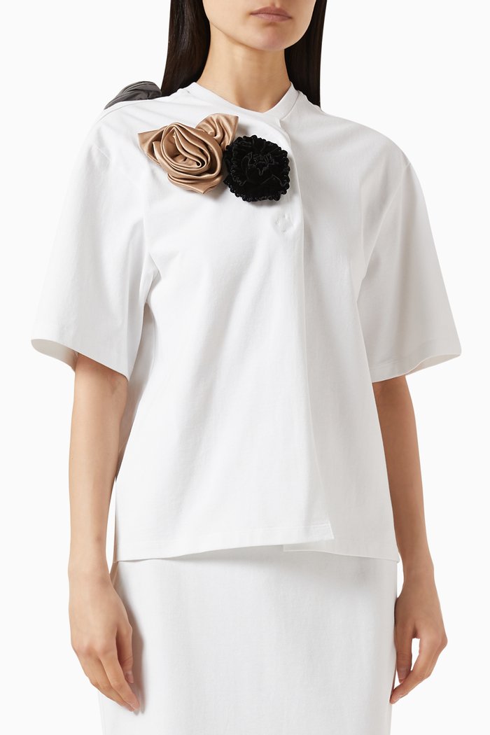 

Embellished Top in Cotton-jersey, White