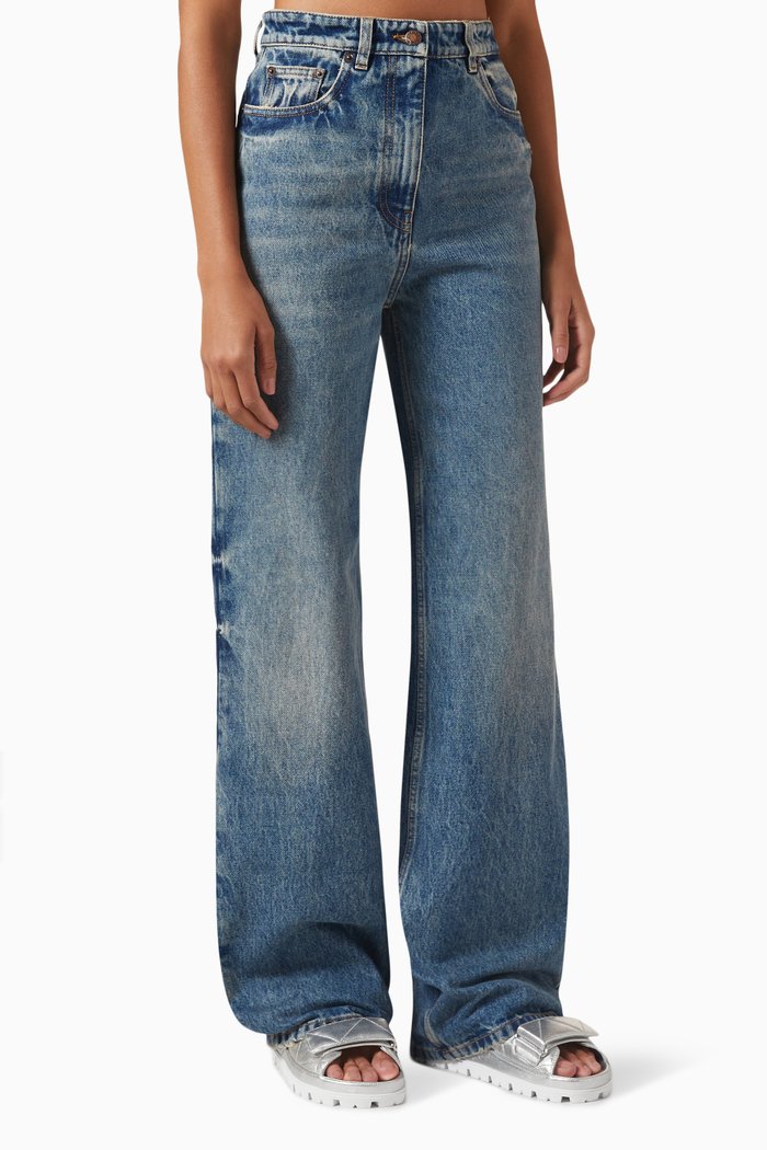 

High-rise Wide-leg Jeans, Blue