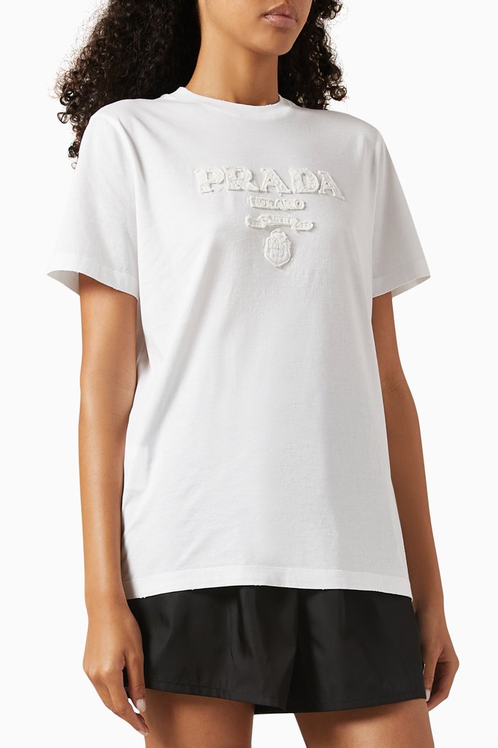 

Embossed Logo T-shirt in Jersey, White