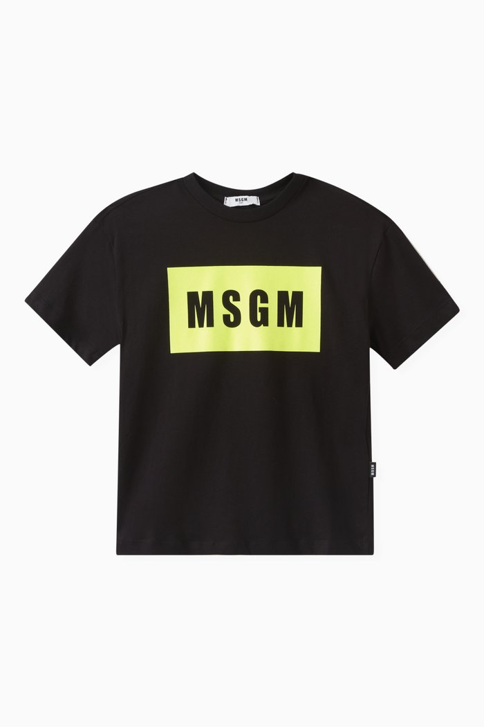 Logo Print T-shirt in Cotton, Black