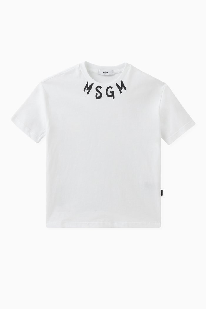

Logo Neckline T-shirt in Cotton, White