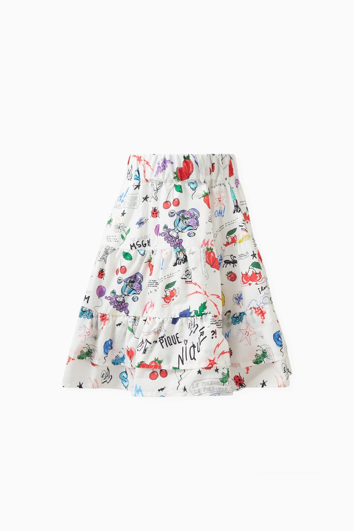 

Logo Graphic-print Skirt in Cotton, White