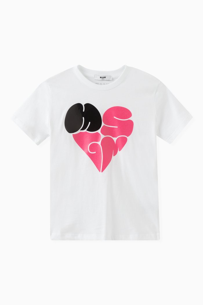 

Graphic Print T-shirt in Cotton, White