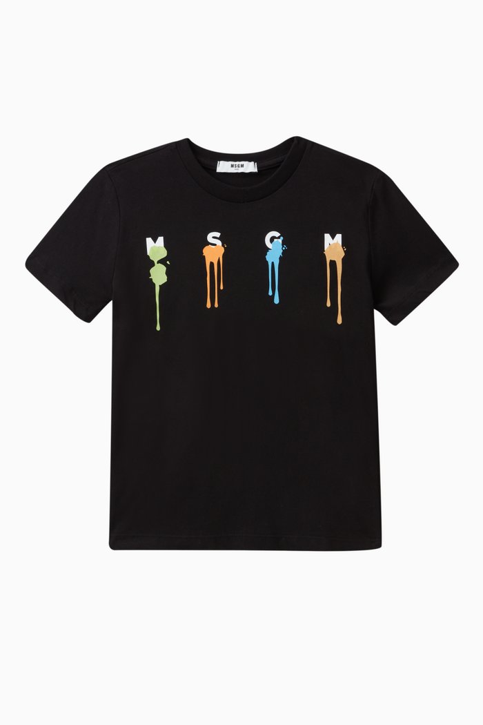 

Graphic Logo Print T-shirt in Cotton, Black