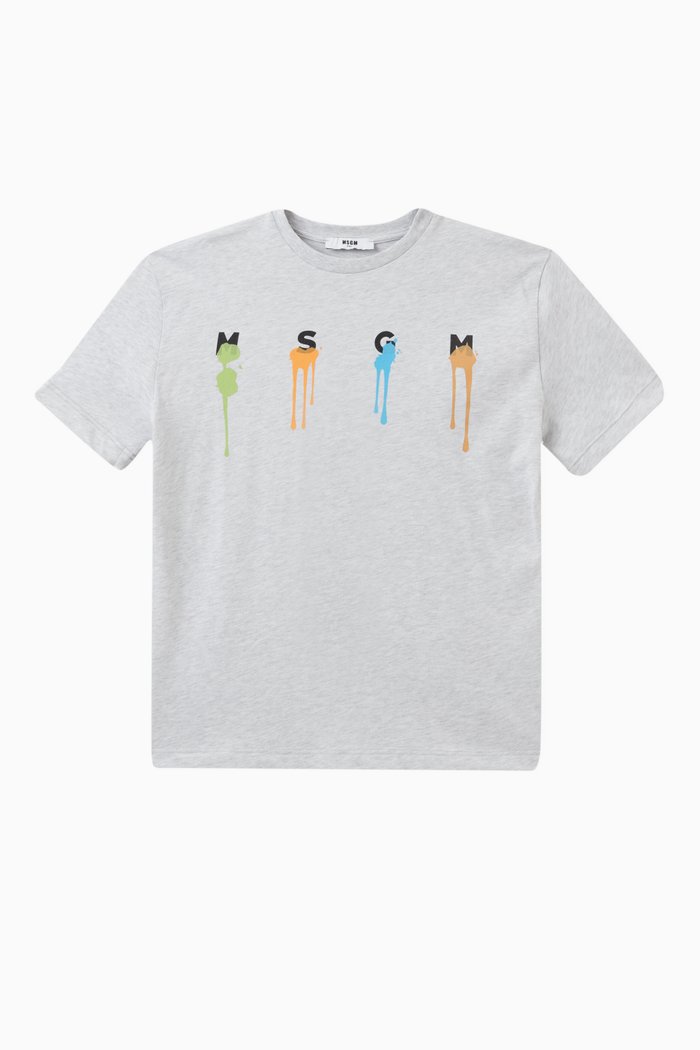 

Graphic Logo Print T-shirt in Cotton, Grey