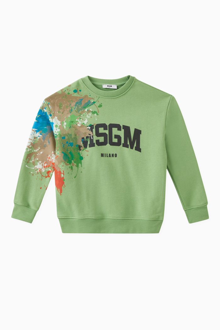 

Graphic Logo Sweatshirt in Cotton, Green