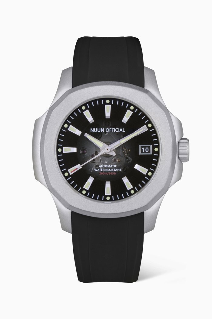 N200 Automatic Rubber Watch, 40.5mm, Grey
