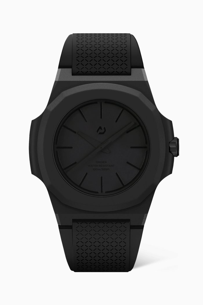 

Origen Midnight Miyota Rubber Watch, 40.5mm, Black