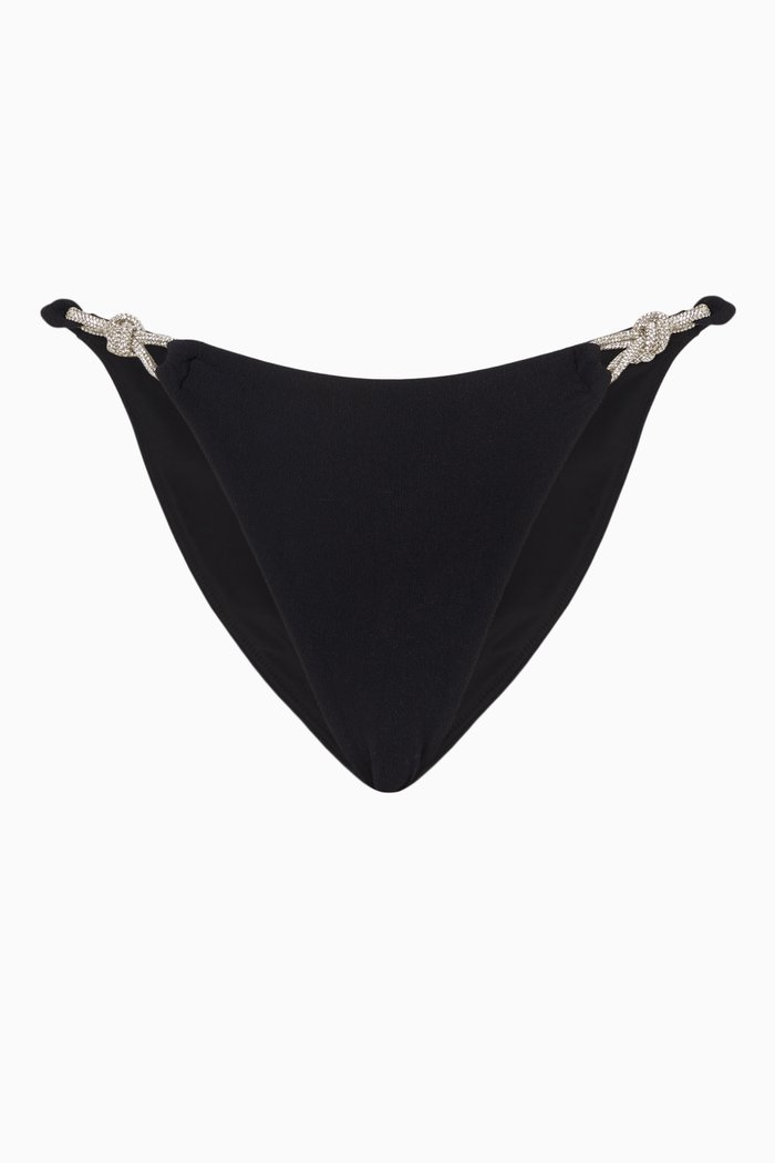 

Daren Diamante Bikini Brief in Stretch Nylon, Black