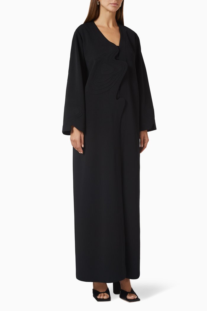 

3D Cloud Abaya, Black