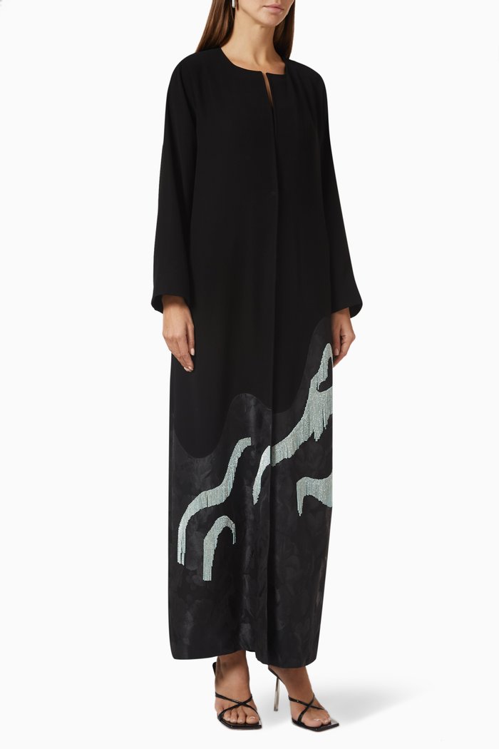 

Crystal-embellished Tassel Abaya, Black