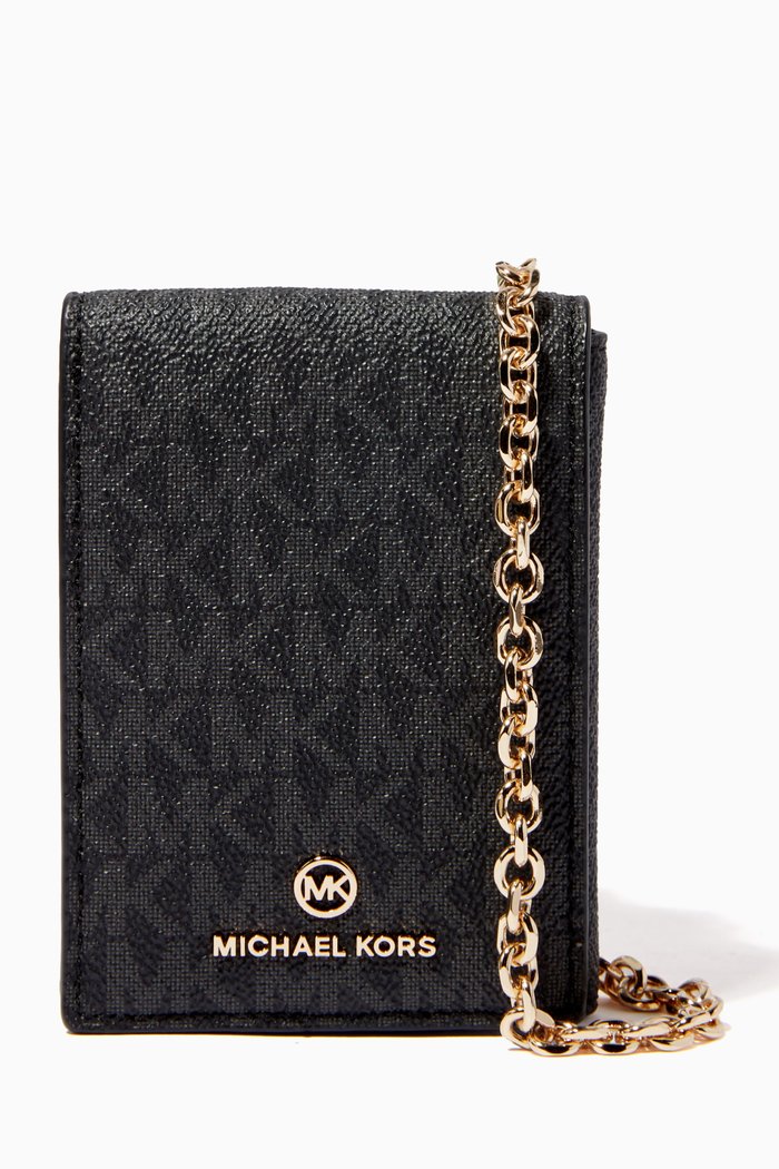 

Jet Set XS Logo Chain Card Case in Coated-canvas, Black