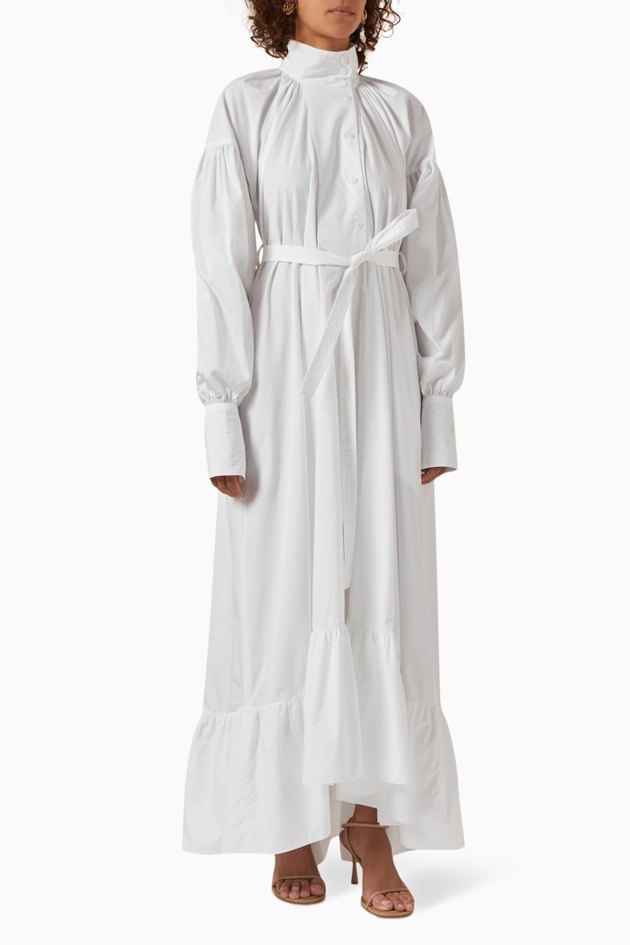 

Painter Maxi Dress in Organic Cotton, White