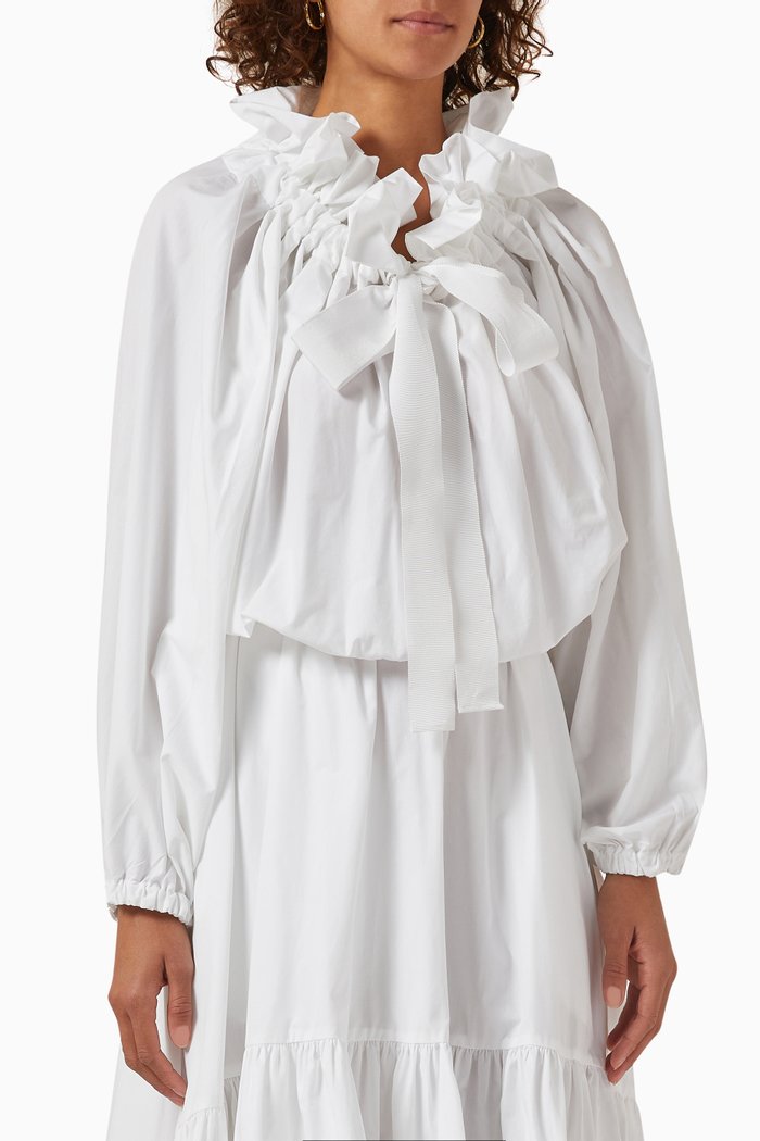 

Drawstring Top in Organic Cotton, White