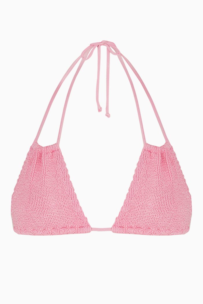 

Andy Triangle Bikini Top in Nylon-knit, Pink