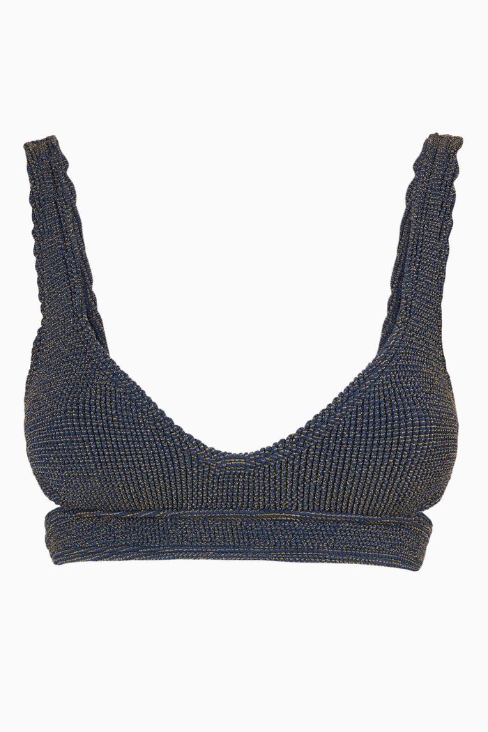 

Nino Crop Bikini Top in Nylon-knit, Blue