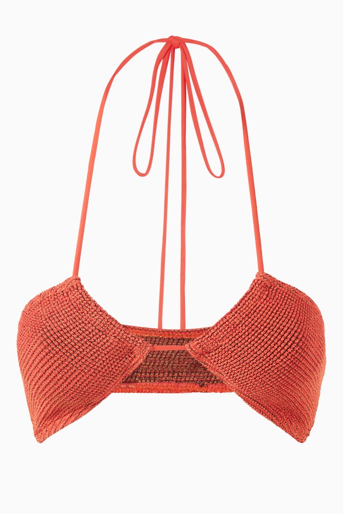 

Margarita Bandeau Lurex Bikini Top, Orange