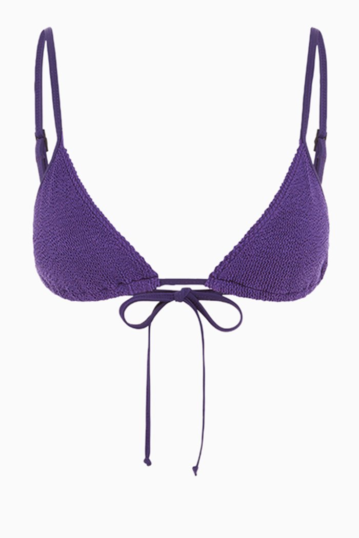 

Luana Crinkle Triangle Bikini Top, Purple