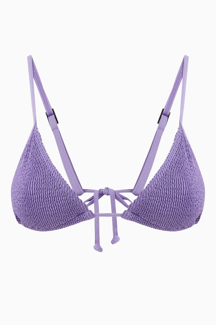 

Luana Crinkle Triangle Bikini Top, Purple