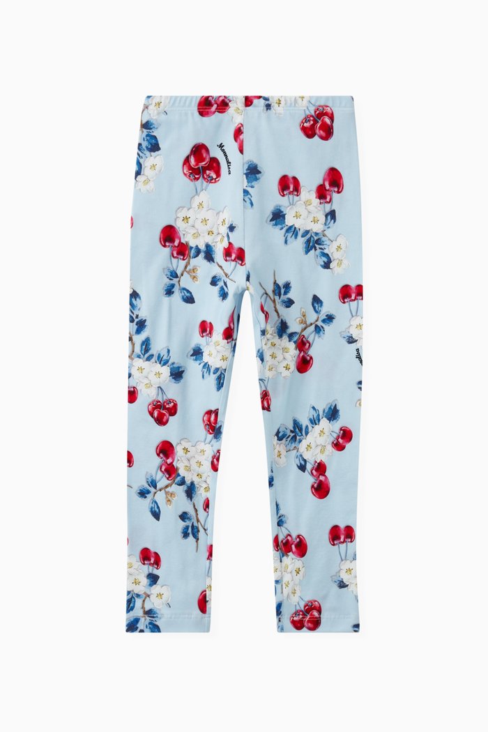 

Floral Leggings in Cotton, Blue